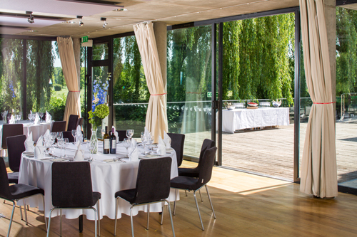 Have drinks on the beautiful terrace and dine in the stunning glass fronted Thames Room.